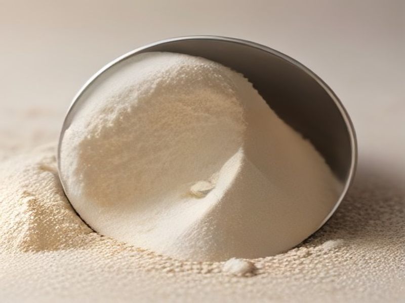 Scoop of whey protein powder